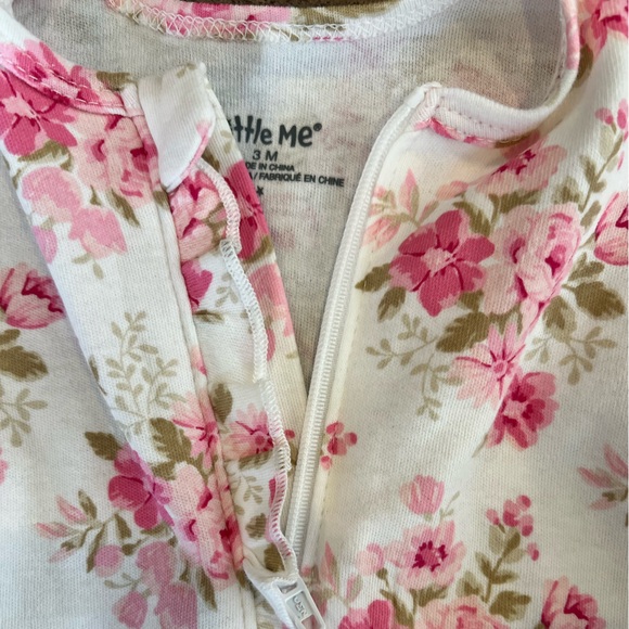 Floral Little Me Ruffle sleeper 3M NWT - Picture 4 of 5